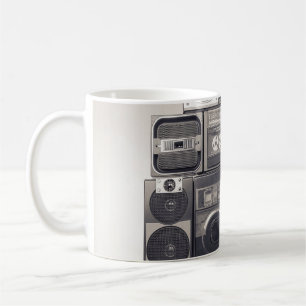 Retro 80s Cassette Recorders Pattern. Coffee Mug