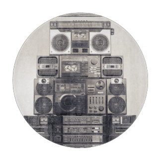 Retro 80s Cassette Recorders Pattern. Cutting Board