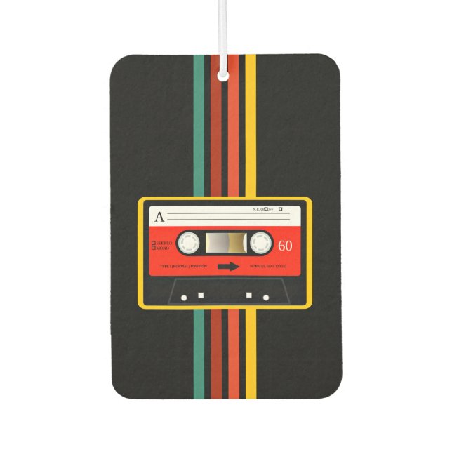 Retro 80s Cassette Tape Car Air Freshener (Front)