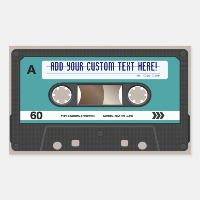 Retro 80s Cassette Tape Personalised Sticker (Front)