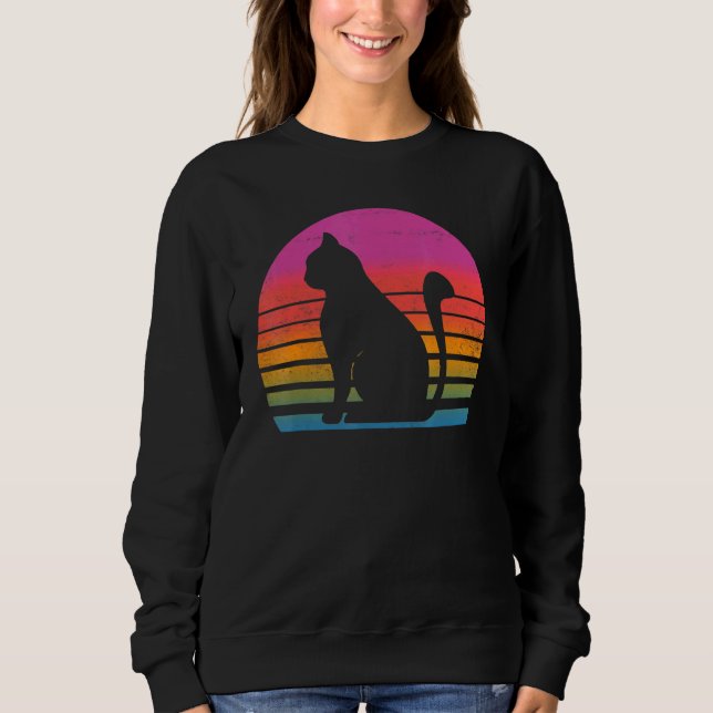 Retro 80s Cat Sweatshirt (Front)
