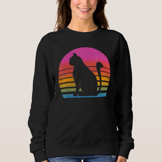 Retro 80s Cat Sweatshirt (Front)