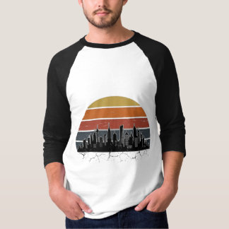 Retro 80s City Skyline Sunset Vintage Cityscape T- T-Shirt