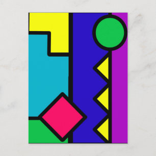 Retro 80s Color Block Postcard