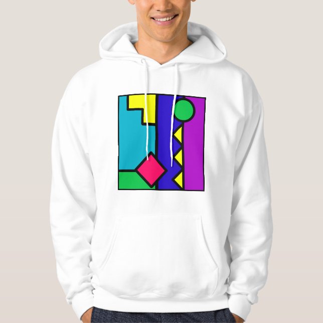 Retro 80s Colour Block Hoodie (Front)