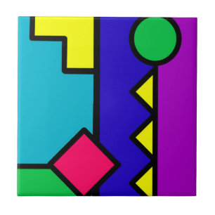Retro 80s Colour Block Tile