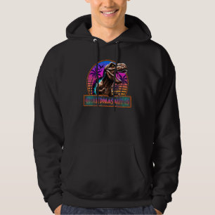 Retro 80s Colour Grandmasaurus T Rex Dinosaur Fami Hoodie