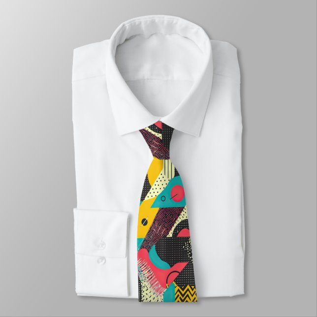 Retro 80s Custom Tie – Elegant Fashion (Tied)