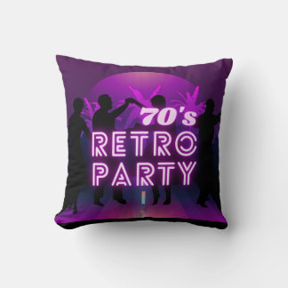 Retro 80s Disco Dance Party Neon Purple Funky Cushion