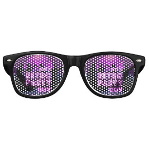 Retro 80s Disco Dance Party Neon Purple Funky Retro Sunglasses
