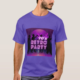 Retro 80s Disco Dance Party Neon Purple Funky T-Shirt