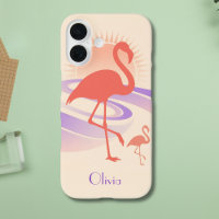 Retro 80s Flamingo Vibes – Pastel Sunset