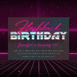 Retro 80s Flashback Birthday Party Invitation