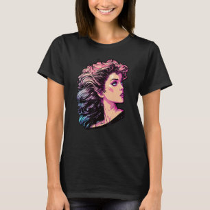 Retro 80's Girl with Big Hair Matching Party Outfi T-Shirt