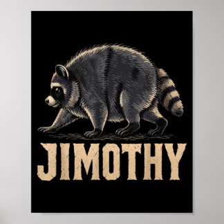 Retro 80s Jimothy Racoon Artwork Poster