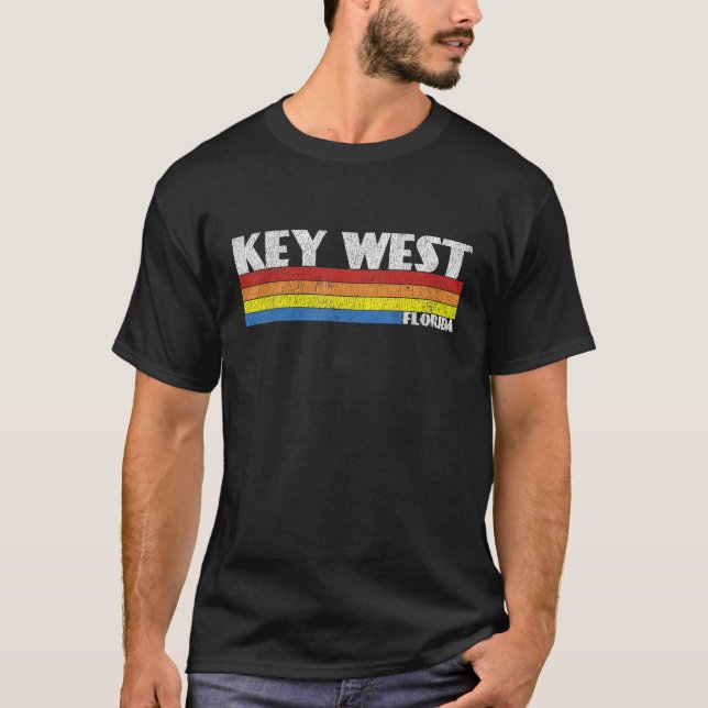 Retro 80s Key West Florida FL Souvenir T-Shirt (Front)