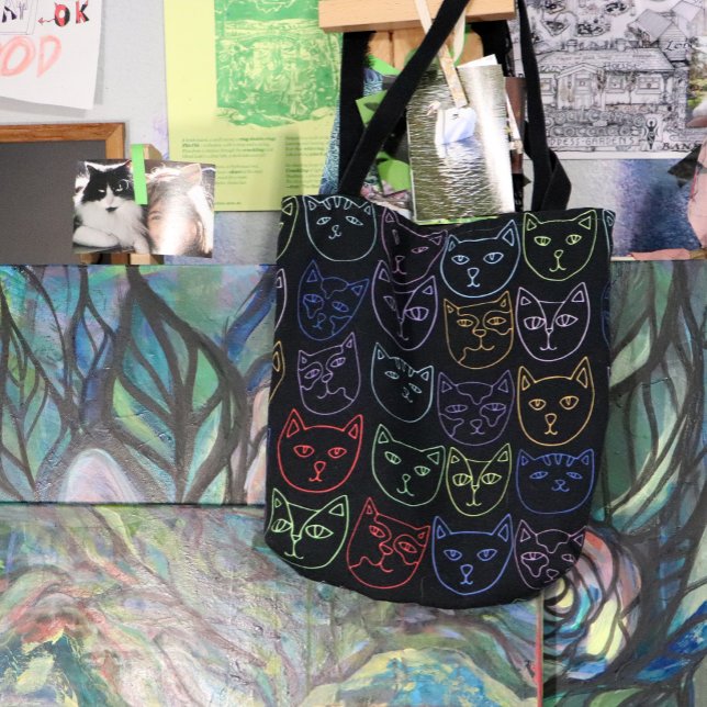 Retro 80s Kitties Tote Bag (Creator Uploaded)