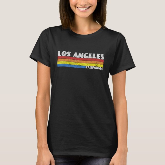 Retro 80s Los Angeles California CA Souvenir T-Shirt (Front)