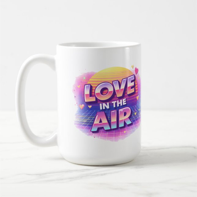  Retro 80's Love In The Air Valentine Lover Candle Coffee Mug (Left)