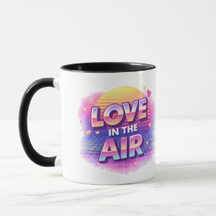 Retro 80's Love In The Air Valentine Lover Candle Mug