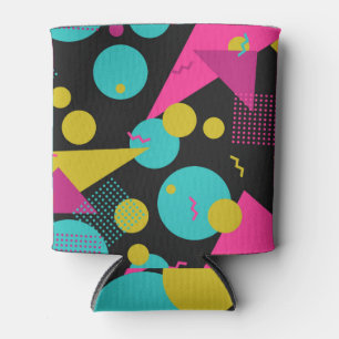 Retro 80s Memphis Geometric Design Can Cooler