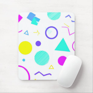 Retro 80s Memphis Geometric Pattern Mouse Pad