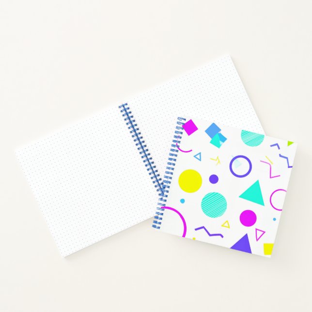 Retro 80s Memphis Geometric Pattern Notebook (Inside)