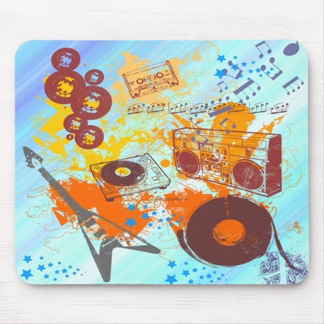 Retro 80's Music Mouse Pad (Front)