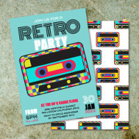 Retro 80s Neon Cassette Tape Dance Party