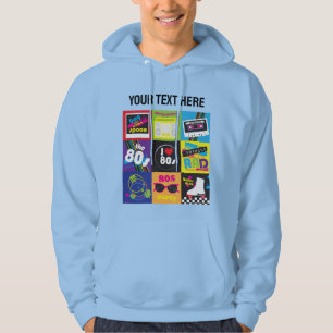 Retro 80s Neon Graphic Aesthetic Pop Culture Hoodie