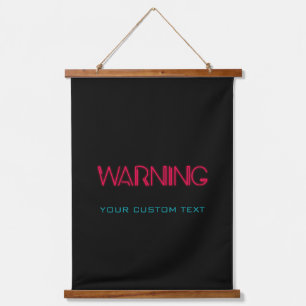 Retro 80's Neon lights Warning Hanging Tapestry