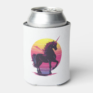 Retro 80s Neon Unicorn (1) Can Cooler