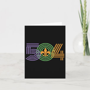 Retro 80's New Orleans 504 Mardi Gras 2025  Card