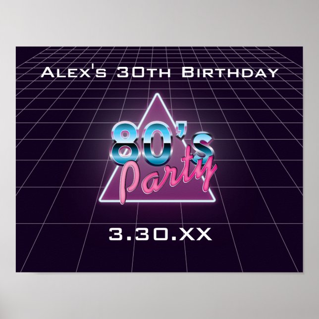 Retro 80's Party Poster (Front)