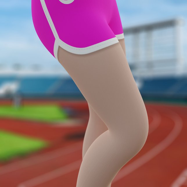 Retro 80s Pink Sport Running Shorts Leggings (Fun leggings to wear whilst running! Just add a number)