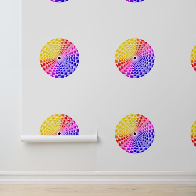 Retro 80s Pixelated Glass Pyramid Chequerboard  Wallpaper (Application)