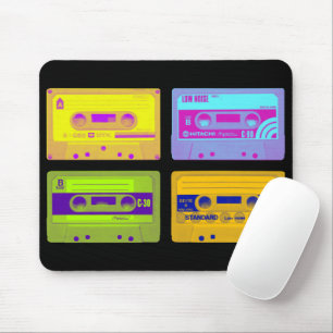 Retro 80s Pop Art Cassette Tapes Mouse Pad