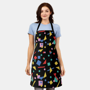 Retro 80s pop art geometric shapes apron