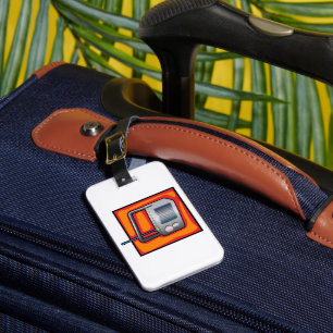 Retro 80s Pop Art Radio Vibrant Vintage Luggage Tag