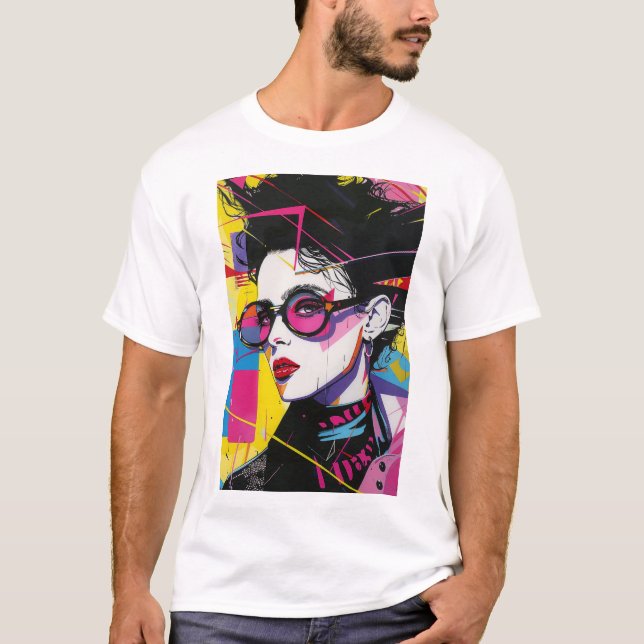 Retro 80s Pop Culture Pop Art Graphic T-Shirt (Front)
