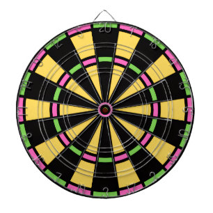 Retro 80s Pop Yellow, Pink, Green Dartboard