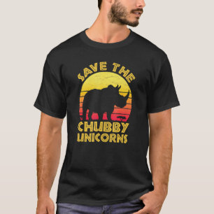 Retro 80s Rhino Save The Chubby Unicorns T-Shirt