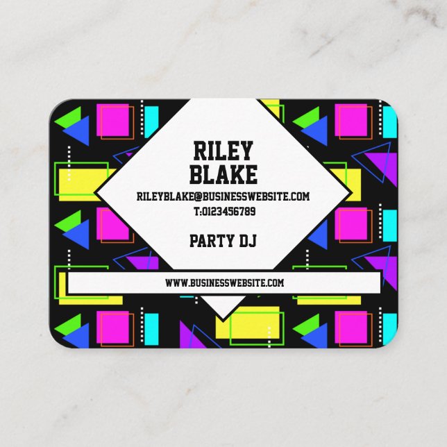 RETRO 80S SHAPE PATTERN BUSINESS COMPANY LOGO CARD (Front)