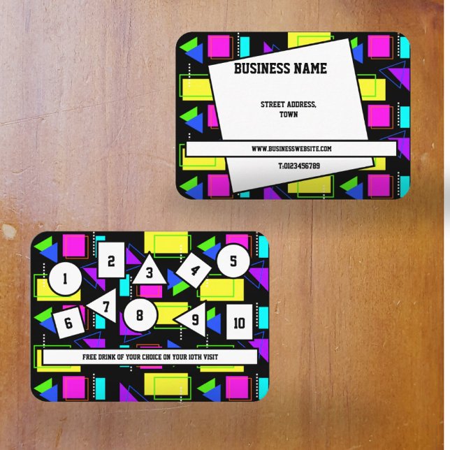 RETRO 80S SHAPE PATTERN BUSINESS COMPANY LOGO CARD (Creator Uploaded)