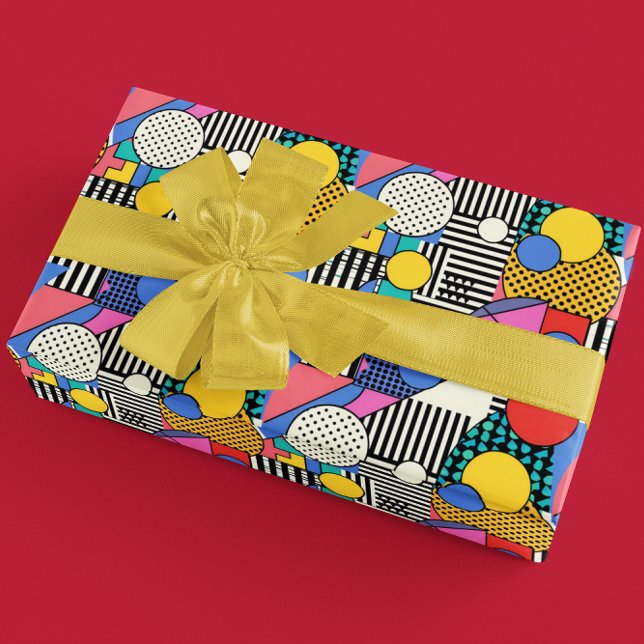 Retro 80s Shapes Colourful Wrapping Paper (Creator Uploaded)