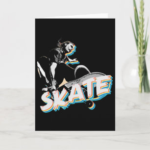 Retro 80's Skater Vintage Skateboarding Card