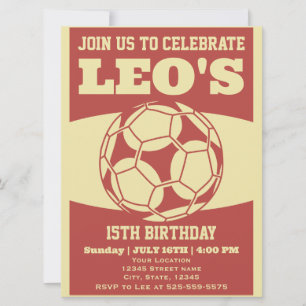 Retro 80's Soccer Birthday Invitation