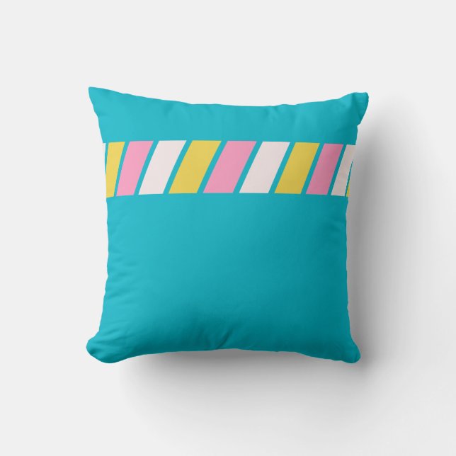 Retro 80s Stripes Cushion (Front)