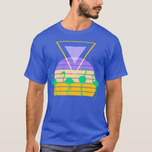 Retro 80s Style Flamingo Sunset T-Shirt