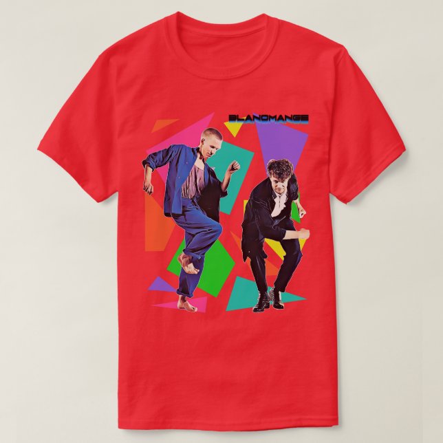 Retro 80s Synth Blancmange Tribute T-Shirt (Design Front)